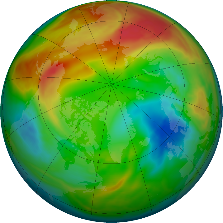 Arctic ozone map for 02 February 2005
